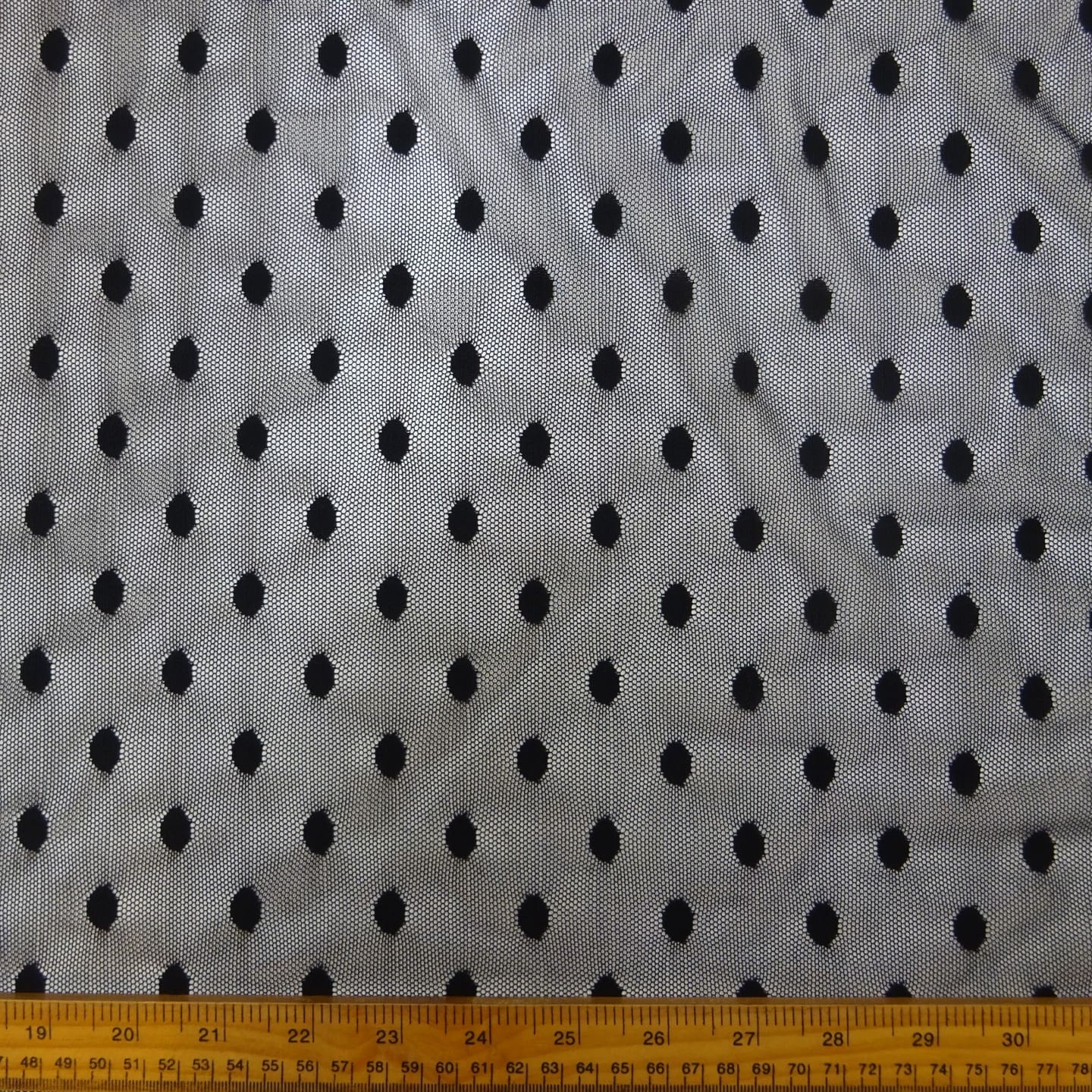 Net Fabric Stretch Mesh Raisin Spot Black