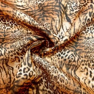 Scuba Jersey Fabric Animal Print Ocelot Milky Tan