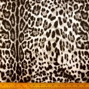 Scuba Jersey Fabric Animal Print Prairie Dog Black Grey