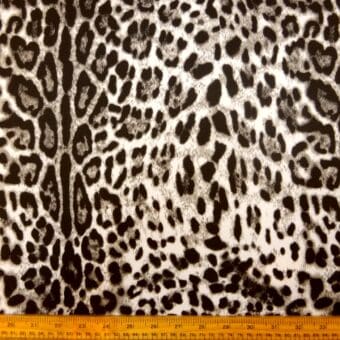 Scuba Jersey Fabric Animal Print Prairie Dog Black Grey