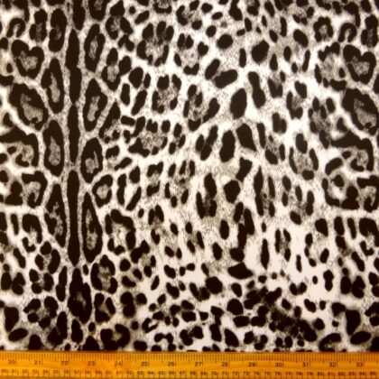 Scuba Jersey Fabric Animal Print Prairie Dog Black Grey