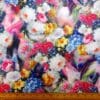 Scuba Jersey Fabric London Garden Blue Pink Ivory