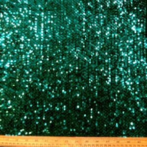 Velour Fabric French Origin Shiny Sequins Forest Green