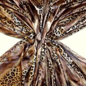 Velour Fabric Animal Print Tribal Tech Rust