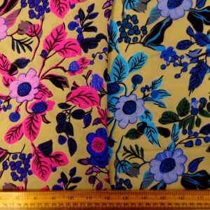 Bamboo Viscose Fabric Floral Trudy Blooms Beige