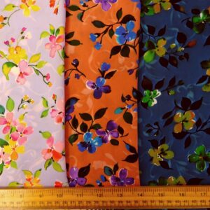 Bamboo Viscose Fabric Floral Dolly Mixture