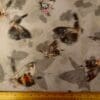 Chiffon Fabric Butterflies Silver Grey