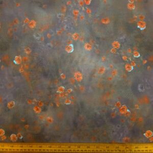 Chiffon Fabric Floral Copper Rose Grey Muted Mauve
