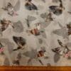 Chiffon Fabric Butterflies Silver Grey