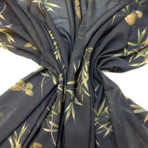 Chiffon Fabric Huckleberry Butterfly Brown Beige