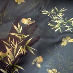 Chiffon Fabric Huckleberry Butterfly Brown Beige