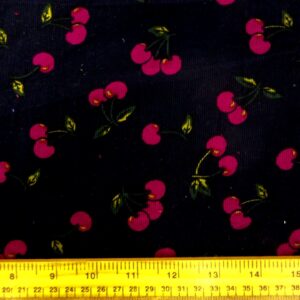 Corduroy Fabric Skinny Rib Cherries Navy Cerise