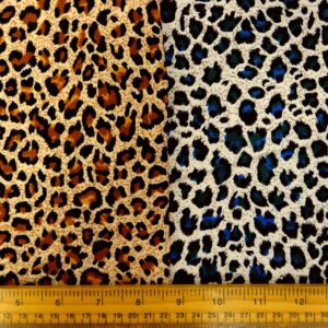 Corduroy Fabric Skinny Rib Leopard Print