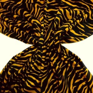 Crepe Fabric Silky Soft Marocain Pine Tips Rust Black