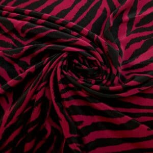 Crepe Fabric Silky Soft Marocain Pine Tips Wine Black