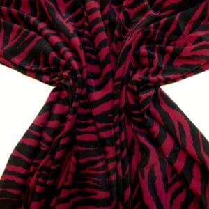 Crepe Fabric Silky Soft Marocain Pine Tips Wine Black