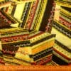 Crepe De Chine Fabric Silky Bali Grass Mustard Black