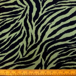 Crepe Fabric Silky Soft Marocain Pine Tips Khaki Black