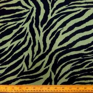 Crepe Fabric Silky Soft Marocain Pine Tips Khaki Black