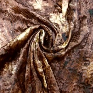 Satin Fabric Pleated Creased Shiny Coffee/Cream