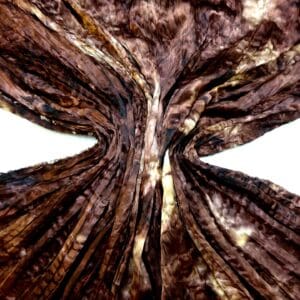 Satin Fabric Pleated Creased Shiny Coffee/Cream
