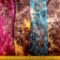 Satin Fabric Pleated Creased Shiny