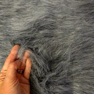 Faux Fur Fabric Thick Lustrous Growler Dark Grey