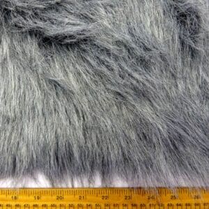 Faux Fur Fabric Thick Lustrous Growler Dark Grey