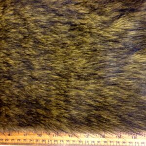 Faux Fur Fabric Thick Lustrous Growler Gold Black