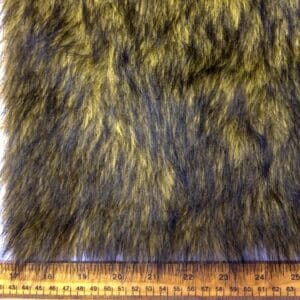 Faux Fur Fabric Thick Lustrous Growler Gold Black