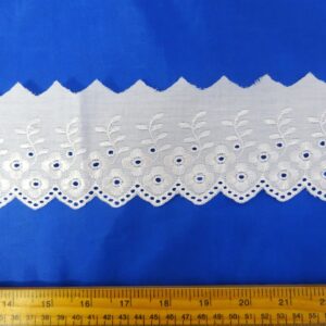 Broderie Anglais Lace Trim Battenberg Flat 8cm Wide White