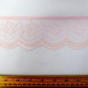 Flat Lace Trimming 7cm Wide Code 1070 Pink