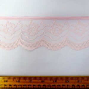 Flat Lace Trimming 7cm Wide Code 1070 Pink