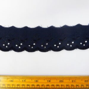 Broderie Anglais Lace Trim Glasgow Flat 5cm Wide Navy