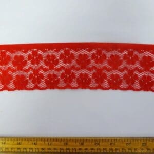 Flat Lace Trimming 75mm Wide Code 979 Red