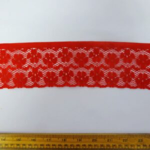 Flat Lace Trimming 75mm Wide Code 979 Red