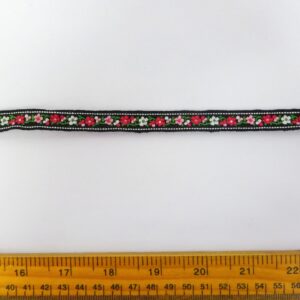 Braid Trimming Tape 1cm Florence Black Pink