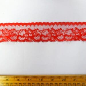 Flat Lace Trimming 4cm Wide Code 710 Red