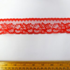 Flat Lace Trimming 4cm Wide Code 710 Red