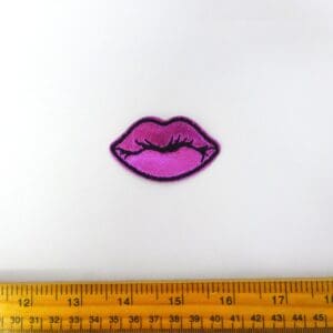 Sew On Motif Foil Lips Pink