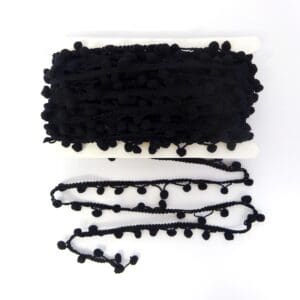 Trimming Pom Pom Fringe Black Full Card