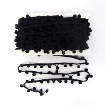 Trimming Pom Pom Fringe Black Full Card