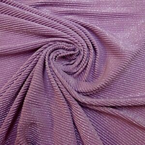 Foil Jersey Fabric Plissé Stardust Mauve/Silver