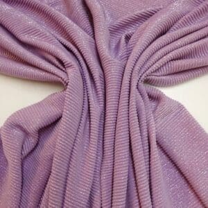 Foil Jersey Fabric Plissé Stardust Mauve/Silver