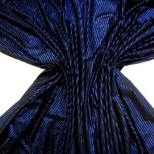 Foil Jersey Fabric Jazz Man Stripe Blue/Black
