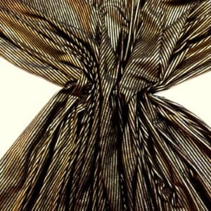 Foil Jersey Fabric Jazz Man Stripe Gold/Black