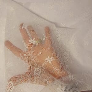 Lace Fabric Delicate Pansy Ivory