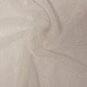 Lace Fabric Delicate Pansy Ivory