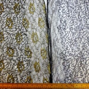 Lace Fabric Sequin And Foil Texan Sun Rose Black