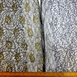 Lace Fabric Sequin And Foil Texan Sun Rose Black